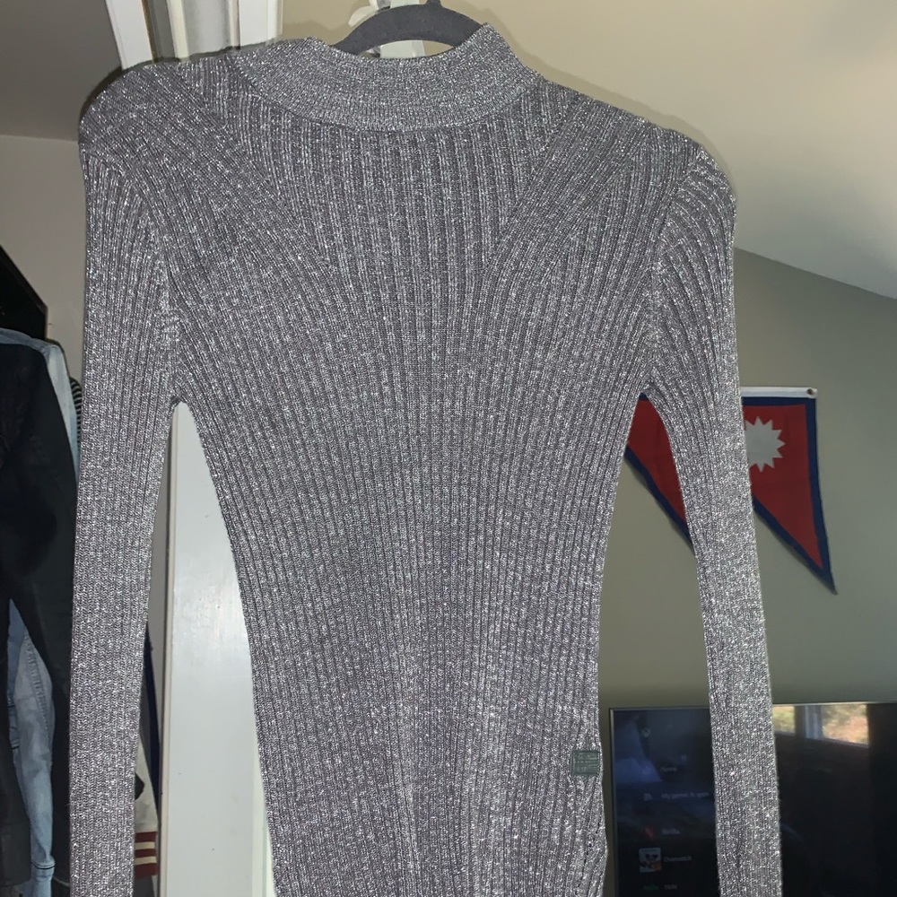 G-Star Gray Sparkle Turtle Neck